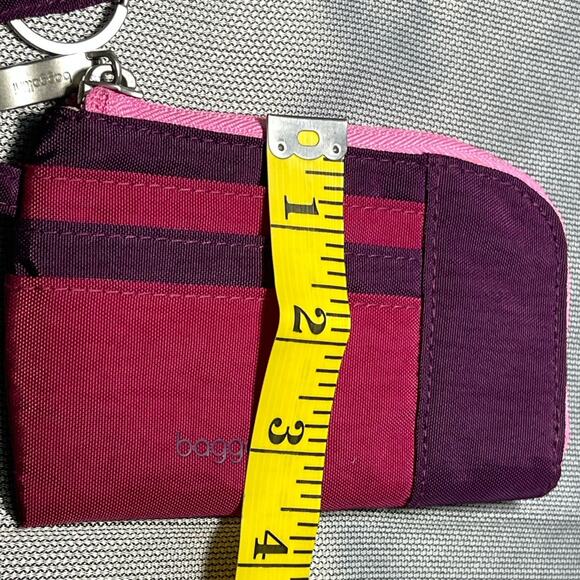 Baggallini Rfid Card Wallet Nylon Mulberry Color Block Zip Coin Pouch Convenient - Picture 8 of 8